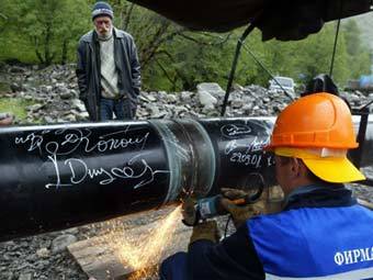Строительство газопровода в Южной Осетии. Фото ©AFP