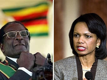 Роберт Мугабе и Кондолизза Райс. Фотографии ©AFP