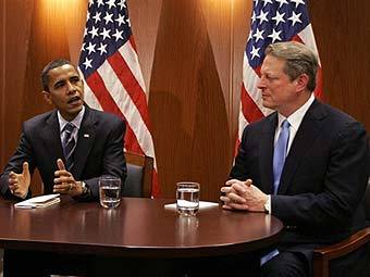 Барак Обама и Альберт Гор. Фото ©AFP