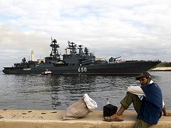 БПК "Адмирал Чабаненко" в порту Гаваны. Фото ©AFP 
