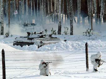 Зимние учения российских военнослужащих. Фото пресс-службы Минобороны РФ