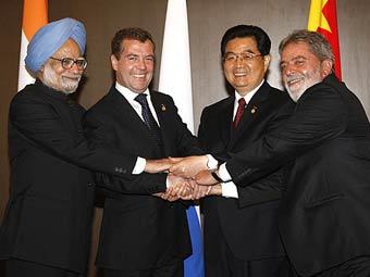 Лидеры БРИК на саммите в Индии. Фото пресс-службы президента России 