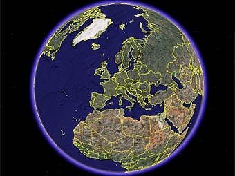 Скриншот заставки Google Earth Скриншот заставки Google Earth