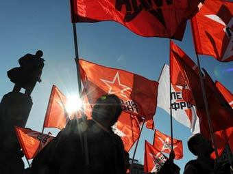 Демонстрация в Москве 1 мая 2009 года. Фото ©AFP