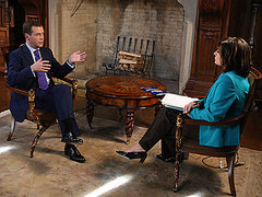 Дмитрий Медведев в ходе интервью телеканалу CNBC. Фото пресс-службы президента