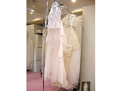 На переднем плане специально сделанное для невесомости свадебное платье. Фото с сайта erinfinnegan.com