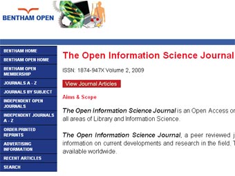 �������� ������� �������� ������� The Open Information Science Journal