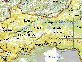 карта Тувы