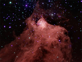 ������ Cepheus B. ����������� ���������� �� ����������, ���������� ������������ ����������� Spitzer � Chandra. ����������� NASA/CXC/JPL-Caltech/PSU/CfA 