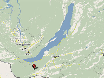 Джидинский район Бурятии. Карта с сайта Google Maps