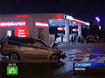 На месте аварии на Варшавском шоссе. Кадр телеканала НТВ