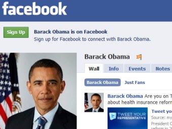 Скриншот страницы Барака Обамы на Facebook