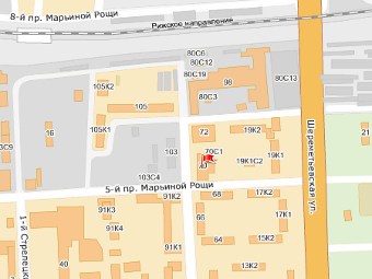 Район места происшествия. Изображение с сайта maps.yandex.ru