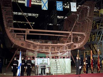 Закладка боевого корабля на Северной верфи. Фото с сайта предприятия