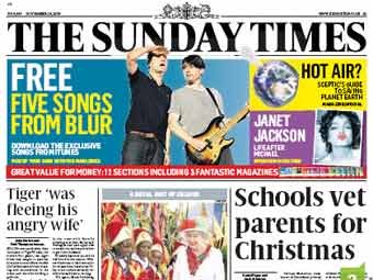 Экземпляр The Sunday Times. Иллюстрация с сайта издания