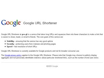 �������� Google URL Shortener