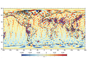Карта гравитационного поля Земли. Иллюстрация ESA