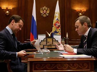 Дмитрий Медведев и Алексей Кузьмицкий. Фото пресс-службы президента России 