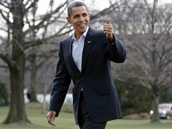 Барак Обама после медосмотра. Фото ©AP