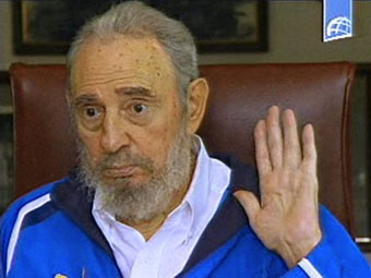 Эпизод телеинтервью Фиделя Кастро. Архив (c)AFP
