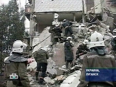 Последствия взрыва в луганской больнице. Кадр канал НТВ, архив