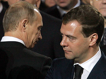Владимир Путин и Дмитрий Медведев. Фото ©AFP