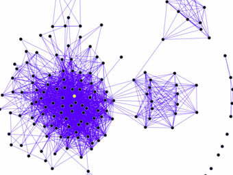 Фрагмент схемы социальной сети. Изображение пользователя DarwinPeacock с сайта wikipedia.org