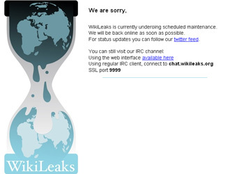 Скриншот главной страницы сайта wikileaks.org