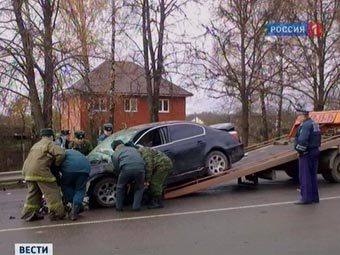Место ДТП. Кадр телеканала "Россия-1"