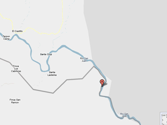 Ошибочный участок карты на границе Никарагуа и Коста-Рики. Скриншот с сервиса maps.google.com