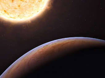 Звезда HIP 13044 и ее планета глазами художника. Изображение ESO