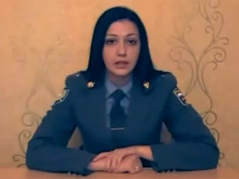 Кадр из видеообращения Екатерины Рогозы