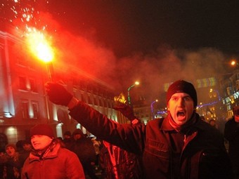 Во время беспорядков в Минске. Фото ©AFP