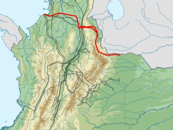 Нефтепровод Cano Limon-Covenas на карте Колумбии. Изображение с wikipedia.org Нефтепровод Cano Limon-Covenas на карте Колумбии. Изображение с wikipedia.org