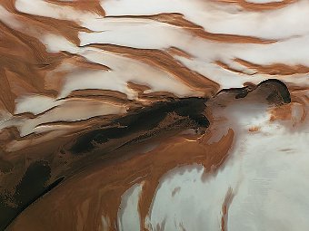 Северный полюс Марса в день летнего солнцестояния. Фото ESA/Mars Express