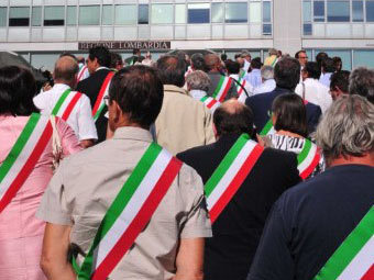Участники акции протеста в Милане. Фото ©AFP