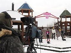 На съемочной площадке 