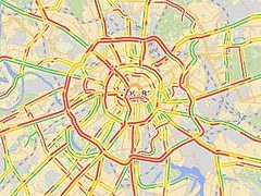 Загруженность дорог в Москве впервые в 2012 году достигла 10 баллов