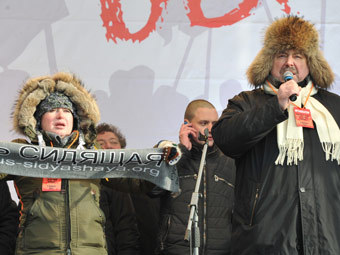 Ольга Романова и Геннадий Гудков на митинге за честные выборы. Фото РИА Новости, Руслан Кривобок