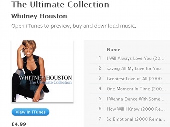 Скриншот страницы альбома Уитни Хьюстон &quot;The Ultimate Collection&quot; на iTunes