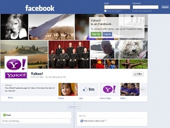 Скриншот страницы Yahoo! в социальной сети Facebook Скриншот страницы Yahoo! в социальной сети Facebook
