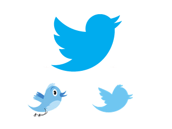 Новый (вверху) и старые логотипы Twitter
