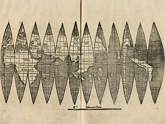 Карта начала XVI века с обозначением Америки, обнаруженная в Мюнхене. Изображение с сайта мюнхенского университета