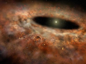 Газопылевой диск вокруг звезды. Иллюстрация Gemini Observatory/AURA 