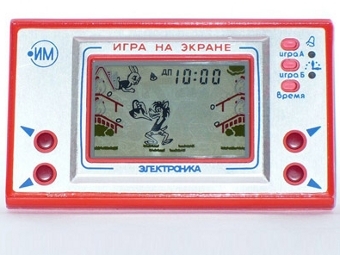 Игра "Ну, Погоди", принцип которой напоминает игру авторов статьи. Изображение с сайта gift-butik.ru