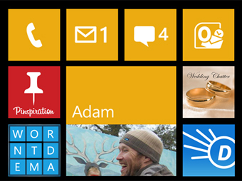 Фрагмент домашнего экрана Windows Phone 8
