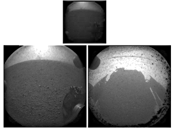 Первые три фотографии "Любопытства".  Изображение NASA