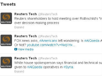 Скриншот взломанного @ReutersTech