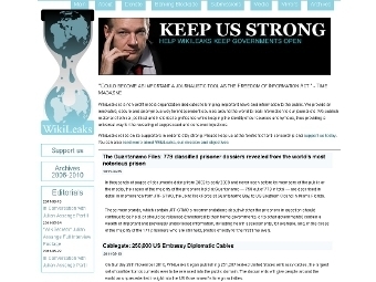 Скриншот сайта wikileaks.org