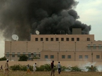 Посольство США в Судане 14 сентября. Фото (c)AFP Посольство США в Судане 14 сентября. Фото (c)AFP